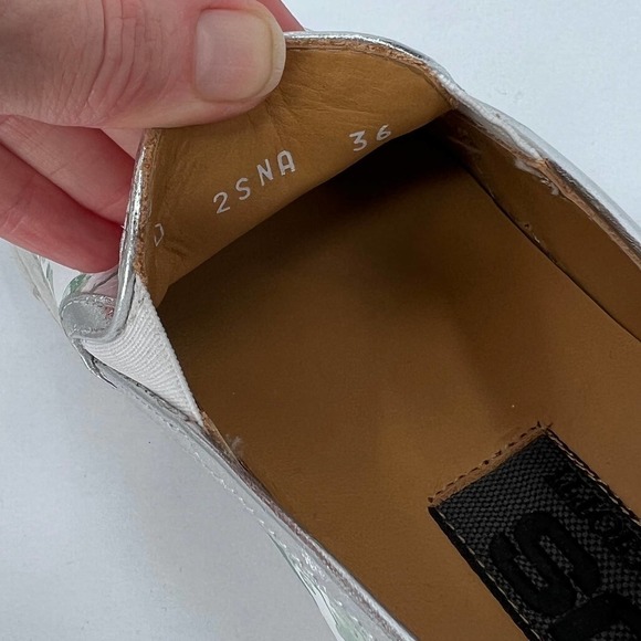 CESARE PACIOTTI 4US Shoes Women 36 White Green Butterfly Printed Slip On Sneaker - Picture 8 of 11